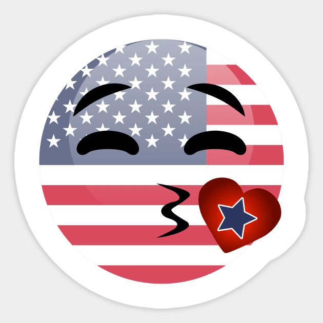 Funny Emoji 4th Of July For Girls Boys Sticker by chrizy1688